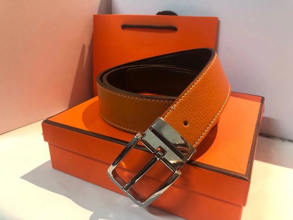 

2020 fashion belt of mens women belt with fashion big buckle real leather business belts with box, Black;brown