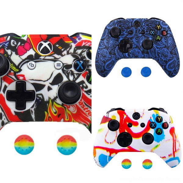 

rzliw silicone protective skin case caps xbox one x s controller protector water camouflage printing transfer cover grips for
