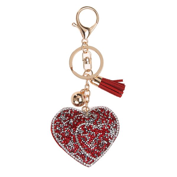 

2019 fashion charm key chain pendant heart leather keychain for handbags shoulderbags attachment design quality, Silver