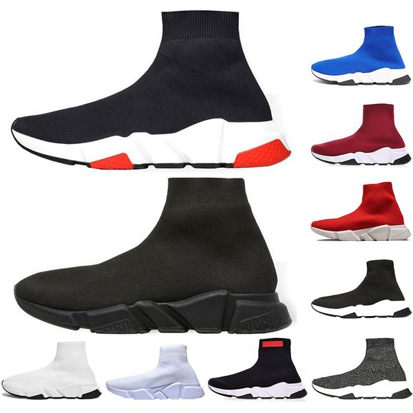 

2020 dsigner sneakers speed trainer black red gypsophila triple black fashion flat sock boots casual shoes speed trainer runner size 36-45