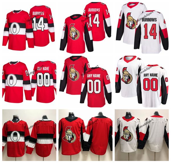 

2019 alexandre burrows ottawa senators hockey jerseys 100th classic mens custom name home red #14 alexandre burrows stitched hockey shirts, Black;red