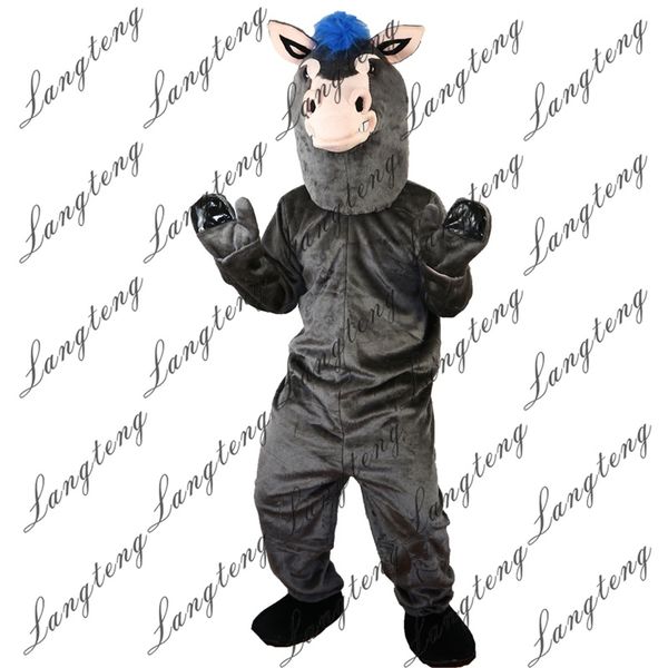 

2018 новый высококачественный серый осел осел mascot костюмы для взрослых цирк рождество хэллоуин outfit костюмированный костюм free shippin, Red;yellow