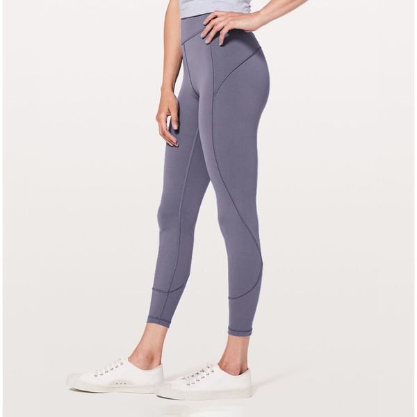 

women's high waisted yoga pants 7/8 length leggings gym, Blue;gray