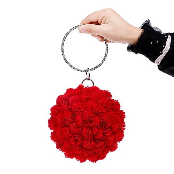 

женщина ужин клатч новый праздничный цветочный дизайн круглый сферический банкетный мешок вечернее платье узел свадебные бриллиантовые брасл