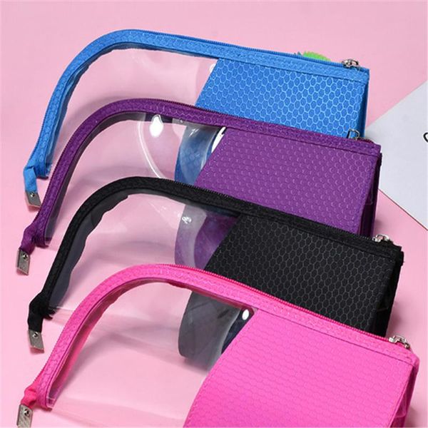 

косметическая сумка transparent путешествия малого макияж сумка макияж кисть организатор прозрачный водонепроницаемый wash supplies box ткан