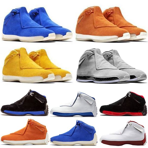 

new jumpman 18 xviii mens og suede 18ss shoes yellow orange grey toro bred royal blue athletic sports sneakers trainers designer shoes 7-13