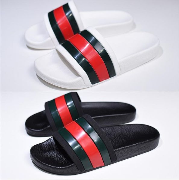 

new designer slipper gear bottoms mens striped sandals causal non-slip summer huaraches slippers flip flops slipper quality, Black