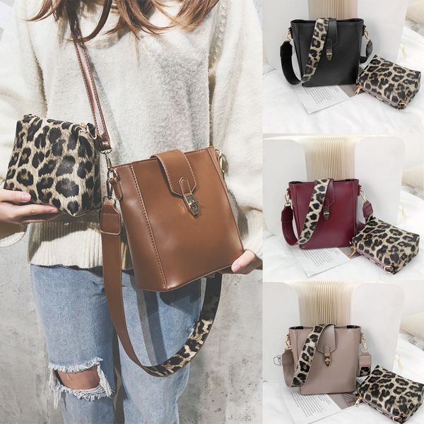 

ocardian female bag women fashion leopard bucket elegant shoulder bag women composite shoulder hasp handbag