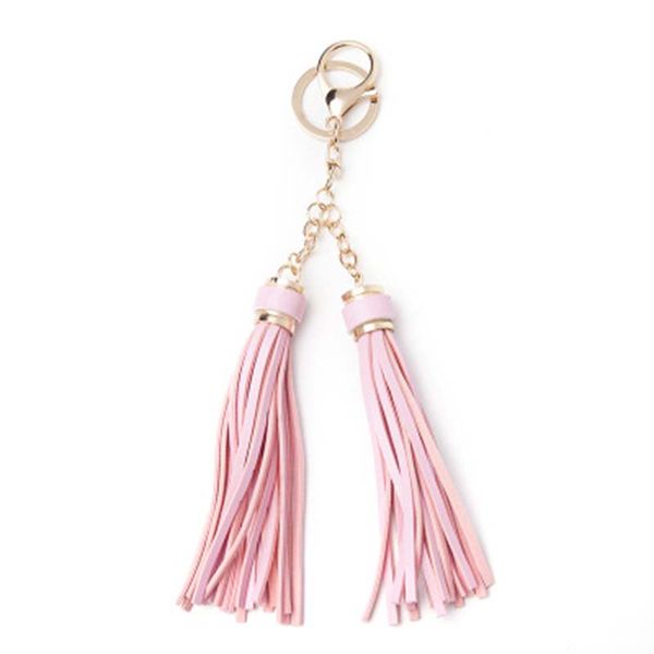 

2019 new fashion women casual triple leather tassels women keychain bag pendant alloy car key chain ring holder trendy jewelry, Silver