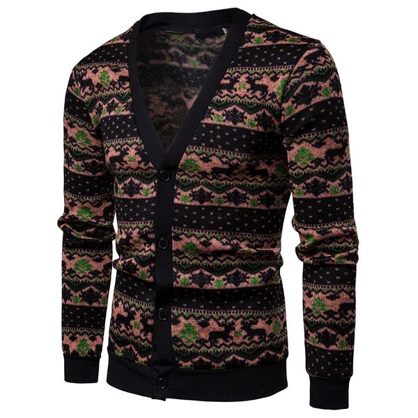 

mens sweater casual autumn comfort printed long sleeve knit sweaters cardigan sueteres hombre streetwear casaco masculino zz, White;black