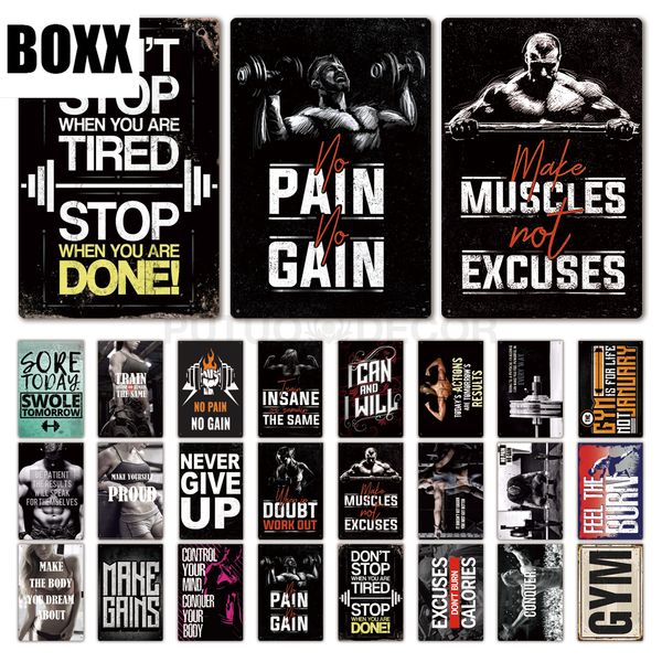 

тренажерный зал знак металлический плакат табличка металлическая работа вне стены декор для человека пещера тренажерный зал жестяной знак де