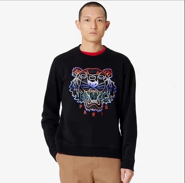 

selling sweater ladies cotton solid color ring stripes letter bear print casual shirt long-sleeved sweater tiger head embroidery--2, White