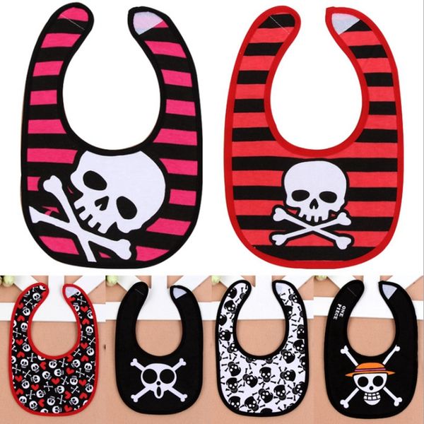 Baby-Lätzchen, Totenkopf-Spucktücher, Baumwolle, für Neugeborene, wasserdichte Kinder-Bandanas, trendige Babykleidung, 10 Designs, optional, Großhandel DHW2855