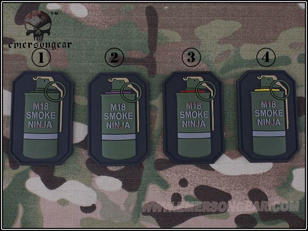 

emersongear pvc patch m18 badges tactical molle equipment wargame em5525, Black