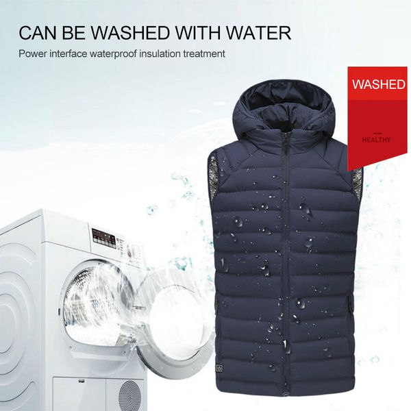 

electric heated vest men women heating waistcoat thermal warm clothing usb heated outdoor vest winter jacket hiking climb, Gray;blue