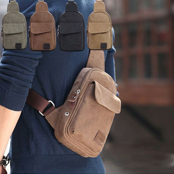 

men's military canvas satchel shoulder bag messenger bag travel hiking backpack