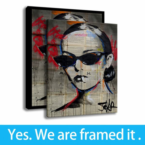 

girl painting art hd print on canvas beatnik flair drawing home decor framed art - ready to hang - support customization