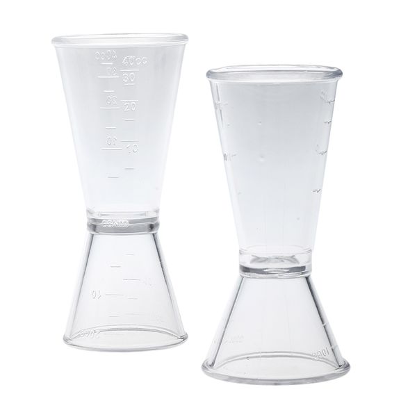 

2pcs clear jigger single double scocktail wine drink measure cup bar party 10/20ml ,20/40ml