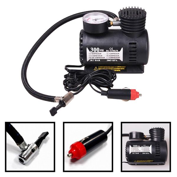 

portable 12v auto car electric air compressor tire infaltor pump 300 psi xr for motorbike b tire inflator pump car sstyling