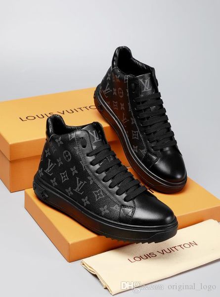 

8 13 loui 13 vuitton 13 gucci 13 luxury men women ca ual leather walking port trainer neaker running hoe with box 67, Black