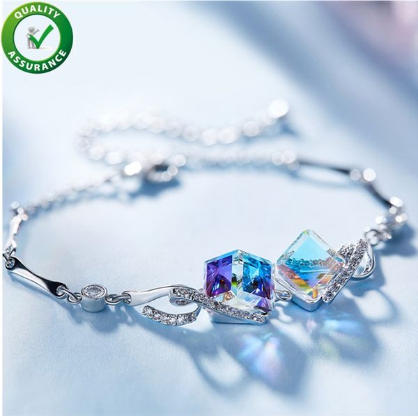 

luxury designer jewelry women bracelets friendship love charm pandora style bracelet elegant bangle swarovski crystal fashion accessories, Golden;silver