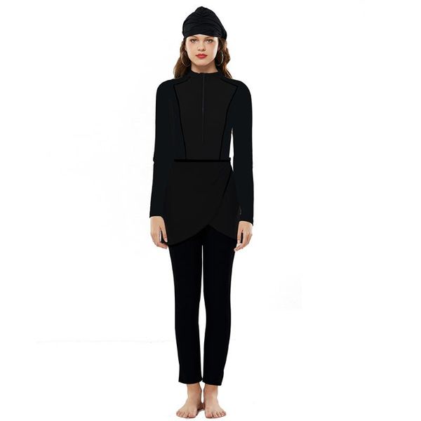

2020 new design color muslim swimwear islamic modest swimming suit burkini women swimsuit with hijab plus size
