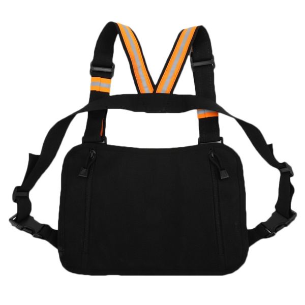 

chest rig bag practical reflective water-resistant durable vest harness front pack pouch holster vest rig hip hop streetwear