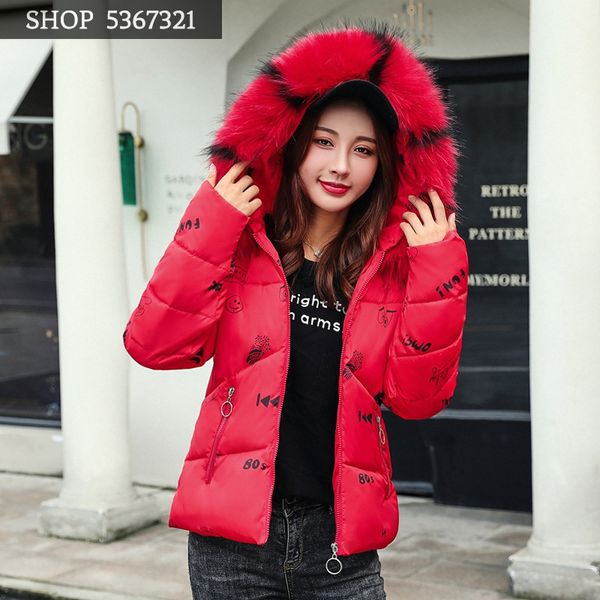 

clothes woman short fund 2019 winter even hat loose coat small cotton-padded jacket ma'am self-cultivation down cotton woman, Black
