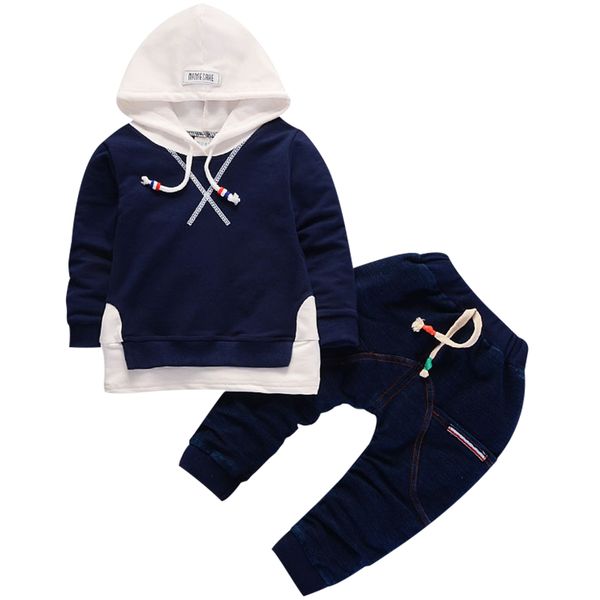 

повседневный хлопчатобумажный топ и джинсы для мальчиков из двух частей новый весенний и осенний костюм для мальчиков с цифровой печатью дже, White