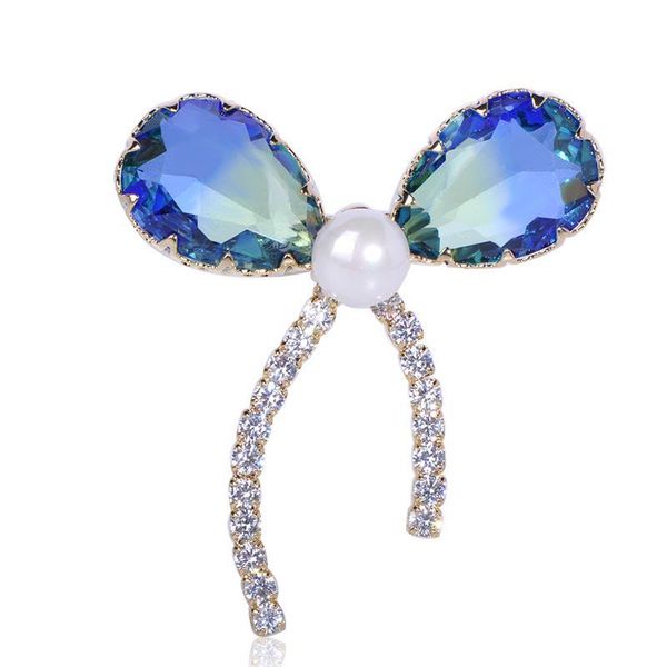 

оптовой игристого циркон bowknot форма брошь luxury пресноводного жемчуг брошь для женщин девушки медной воротник штыри отворот подарки, Gray