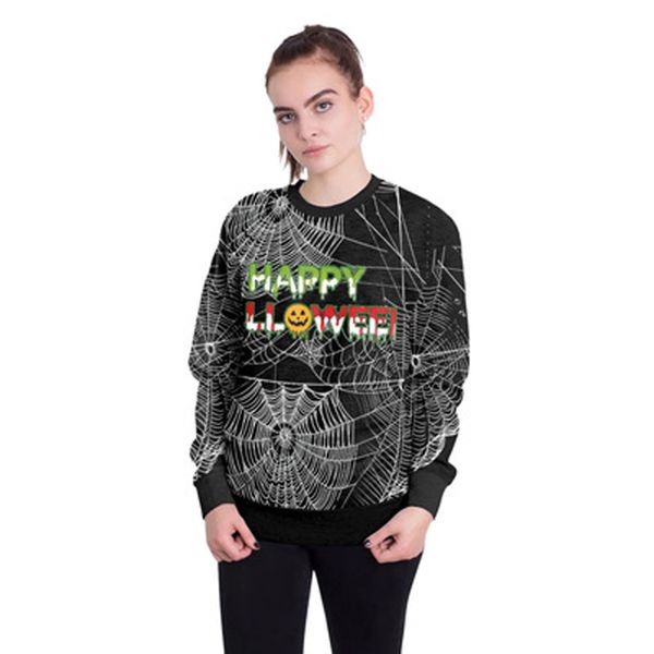 

halloween costumes spiderweb print cross-border hoodies printed sweatshirt horror costume stage party performance clothing, Black;red