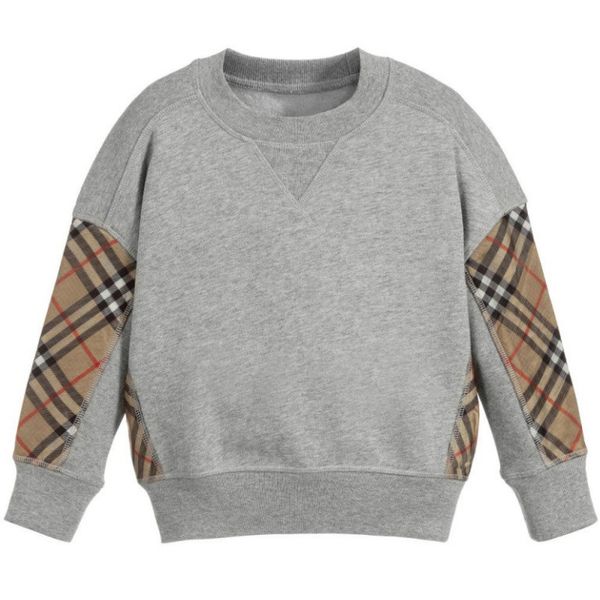 

kids designer pullovers luxury plaid pattern long sleeves fashion boys sweatshirt casual girls hoodies 2020 spring new quality, Black