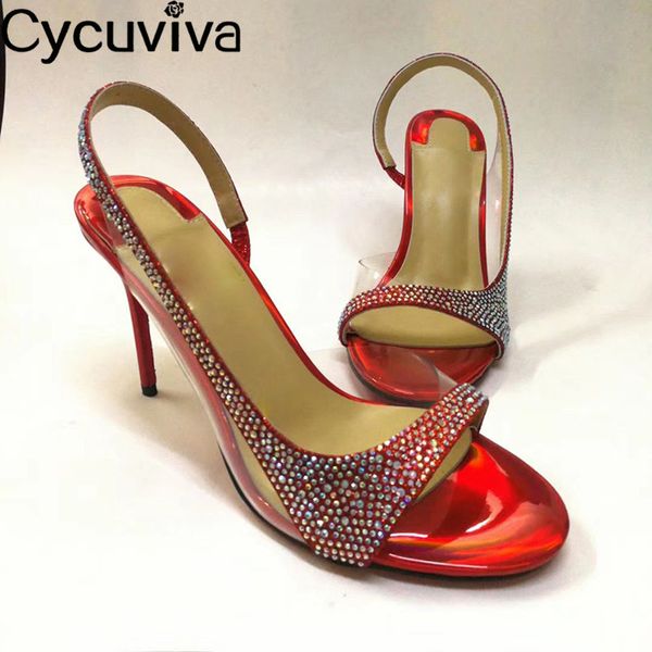 

luxury crystal high heels gladiator sandals women elegant back strap summer shoes runway peep toe party wedding sandalias woman, Black