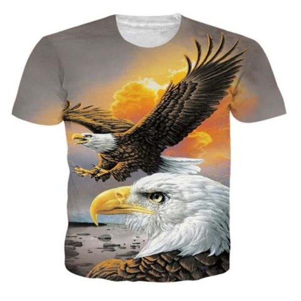 

fashion eagle latest harajuku style t-shirt 3d printed women/men summer short sleeve t-shirt casual funny t-shirt k539, White;black