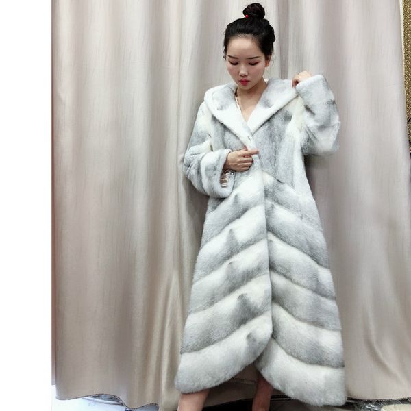 

arlenesain custom 2019 new design white cross women long coat with fur hood, Black