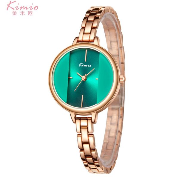 

kimio colorful quartz diamond watch alloy rose gold bracelet watch women dress woman watches women's watches k6285, Slivery;brown