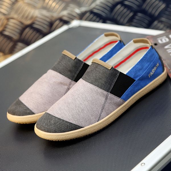 

simple men flats plimsolls retro style canvas casual shoes men espadrille fisherman shoes plus size alpargatas hombre rty6, Black