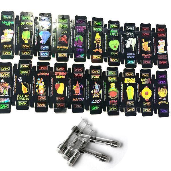 

dank vapes Cartridges Rainbow 3D Hologram Side Window Packages Dank Vape 1.0ml Ceramic Coil 510 Thread ecigarette DHL