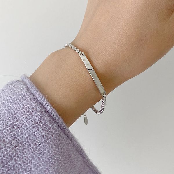 

simple chain bracelet for women and men simple bar elegant cute lovely girls bracelets fashion jewelry 2020, Black