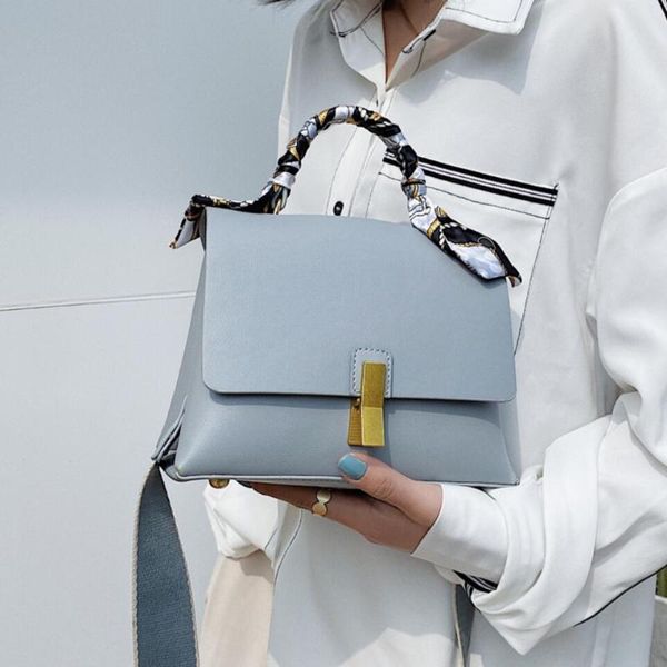 

elegant female ribbon tote bag 2020 fashion new high-quality pu leather women's handbag lock shoulder messenger bag