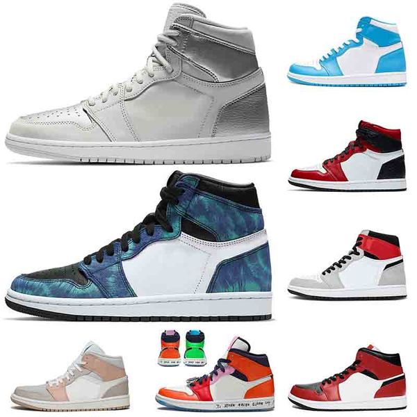 

fashion metallic silver jumpman 1 1s women basketball shoes chicago satin-snake unc tie-dye shattered backboard 3.0 mens sneakers