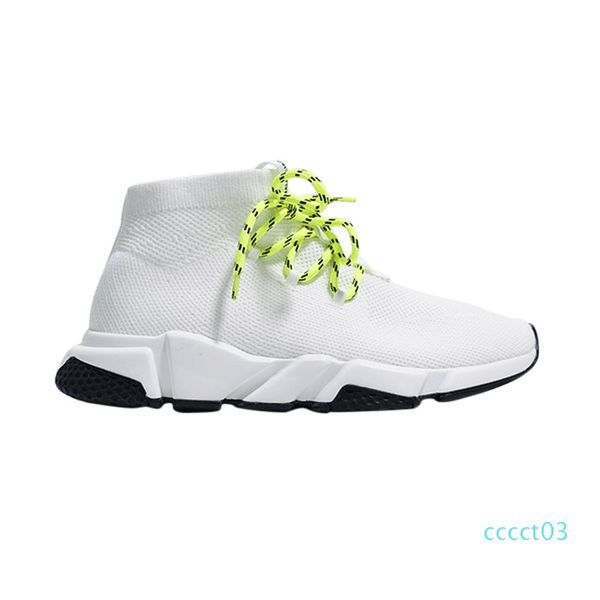 

2019 men women designer socks shoes speed trainer lace up mid black white yellow fashion mens trainers casual platform sneakers ct03