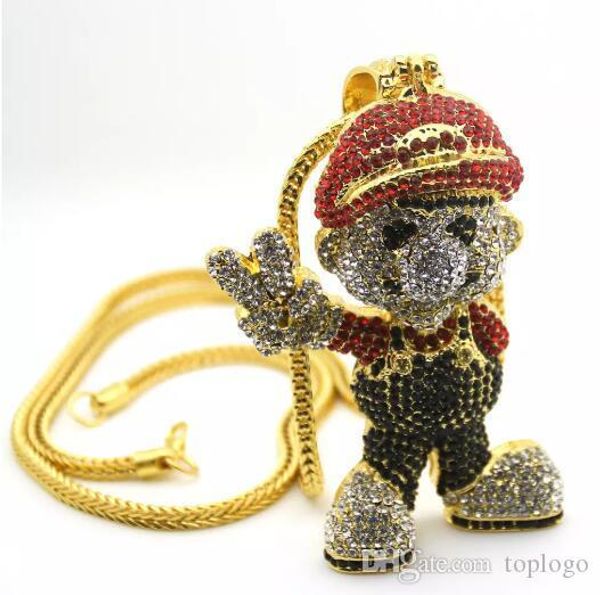

very lage size 36inch franco chain cartoon game pendant hip hop necklace jewelry bling bling iced out, Silver