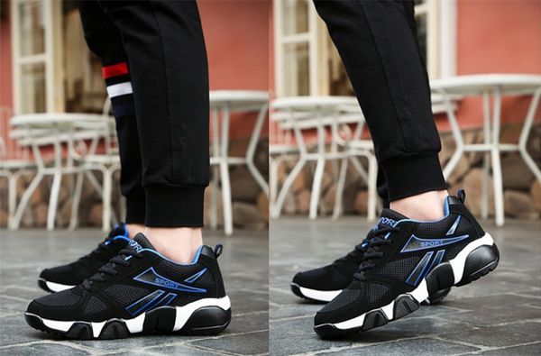 

top 2020 с коробкой высокого качества летящей дикой молодежи дышащих модами дизайнер обуви триколор мужчина lightweight повседневной обувью, Black