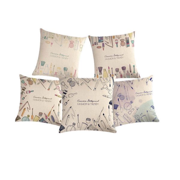 

fashion trendy cosmetic printed dining chair cushion cover 45x45cm car seat cushion cover home decorative pillows for sofa zy750