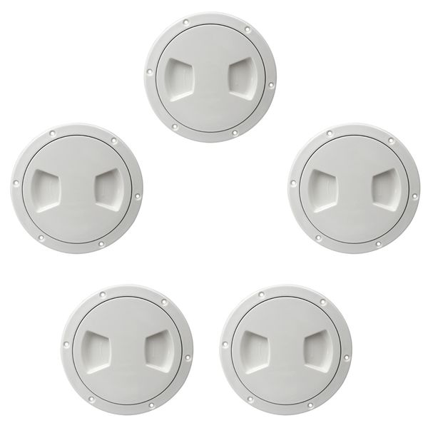 

5pcs marine boat rv white 5 inch access hatch cover twist out deck plate screws