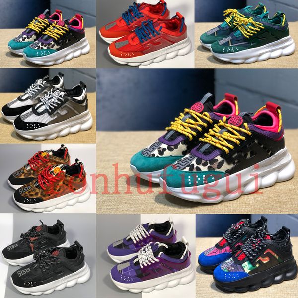 

new chain reaction luxury men women sneakers designers versace new fashion look district medusa rsace chaussures casual shoes, Black