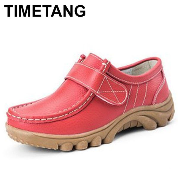 

timetang women's shoes genuine leather casual woman lace up loafers moccasins female flats solid low heel lady shoe soft c271, Black