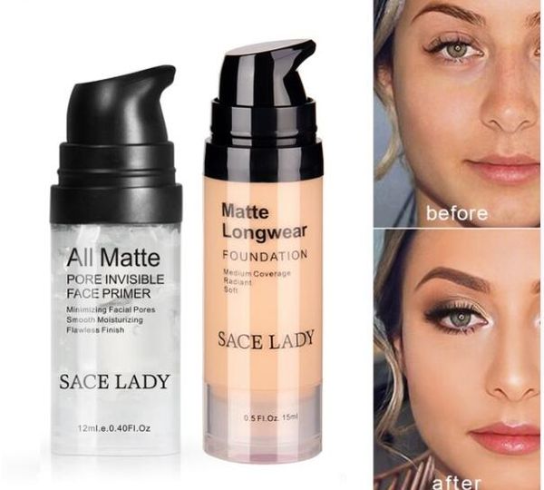 

face primer makeup set liquid foundation cream waterproof matte base make up natural concealer oilcontrol cosmetic