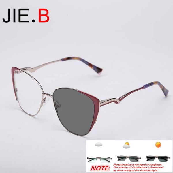

pchromic myopia mirror fashion cat eye lady wild myopia mirror intelligent discoloration too glasses, White;black